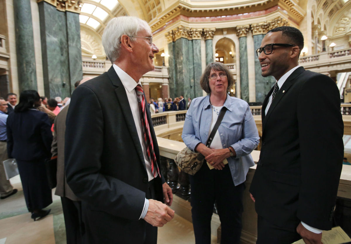 Jamahl Turner from MES with Wisconsin State Superintendent Tony Evers