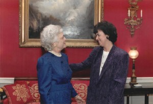 Sharon Darling with Barbara Bush