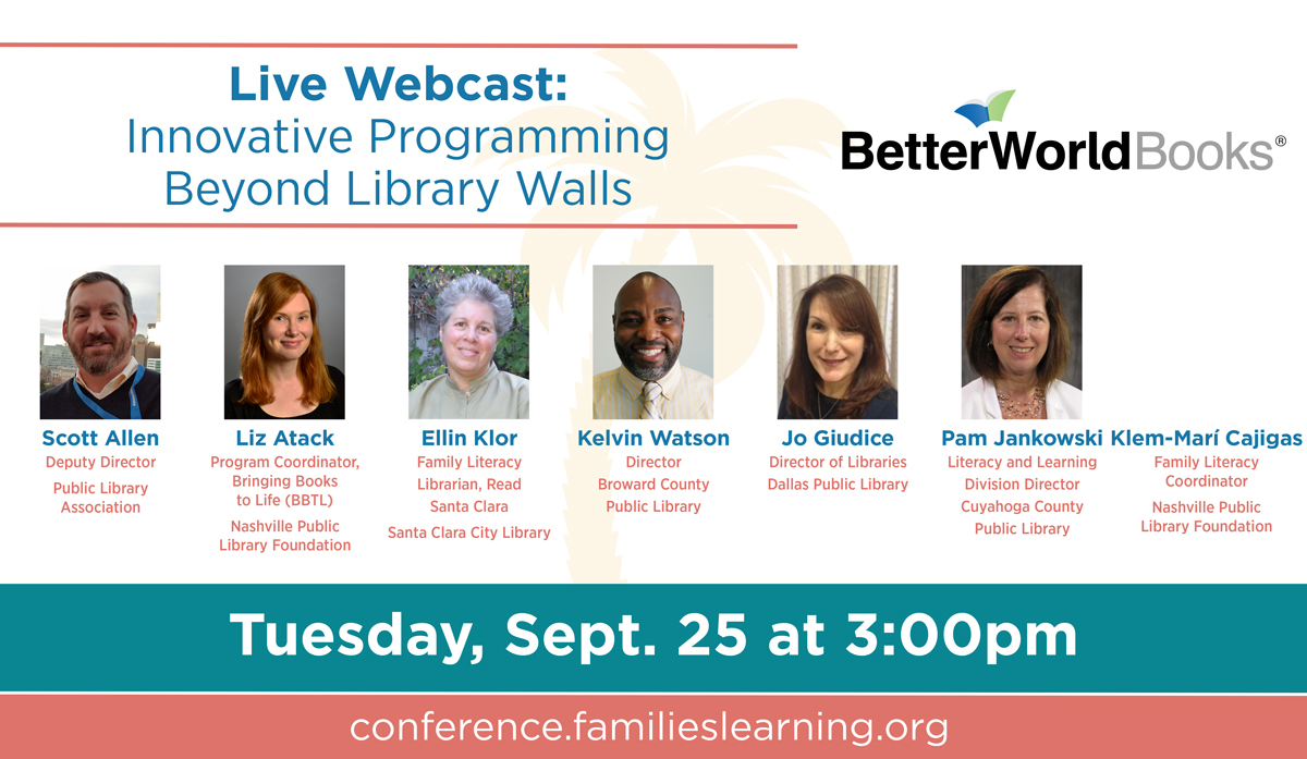 Live Webcast: Innovative Programming Beyond Library Walls, Tuesday, September 25 at 3:00pm