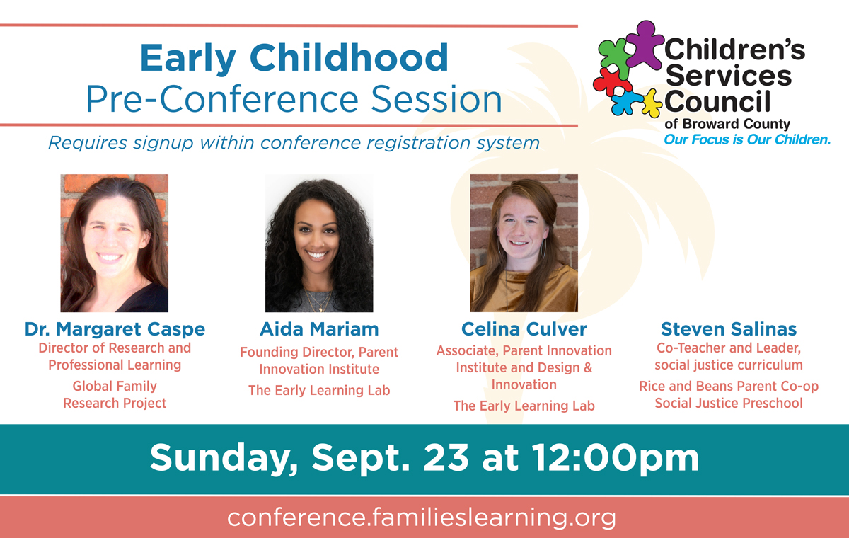 Early Childhood Pre-Conference Session, Sunday, September 23 at 12:00pm