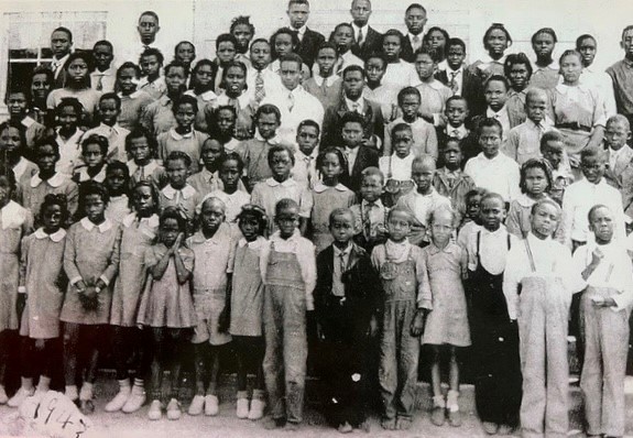 Group of school children including Dr. Smith's mother